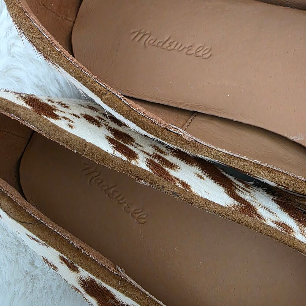 Madewell The Greta Double Strap Ballet Flat Russet Multi Cow Hair Mary Jane 7 - Picture 4 of 12